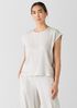 Textured Stretch Rib Round Neck Top
