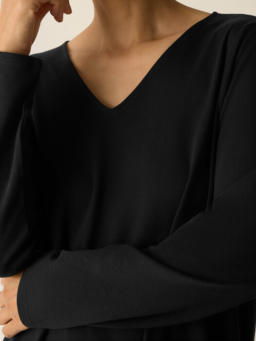 Organic Cotton Interlock V-Neck Sleep Dress