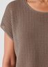 Organic Cotton Cord Sheen Jewel Neck Top