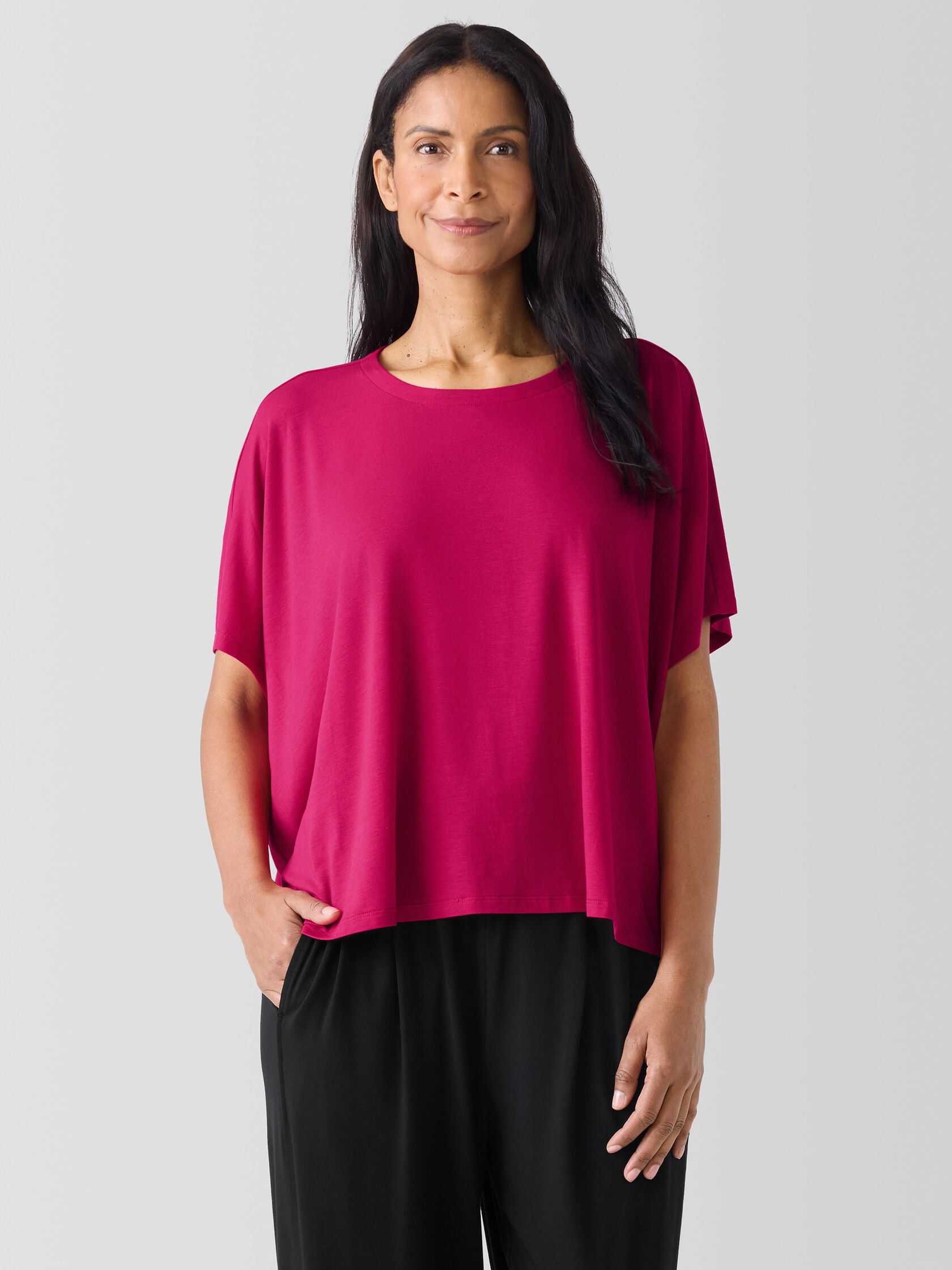 Fine Jersey Crew Neck Box-Top