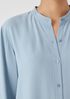 Silk Georgette Crepe Mandarin Collar Shirt