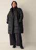 Eggshell Recycled Nylon Stand Collar Coat