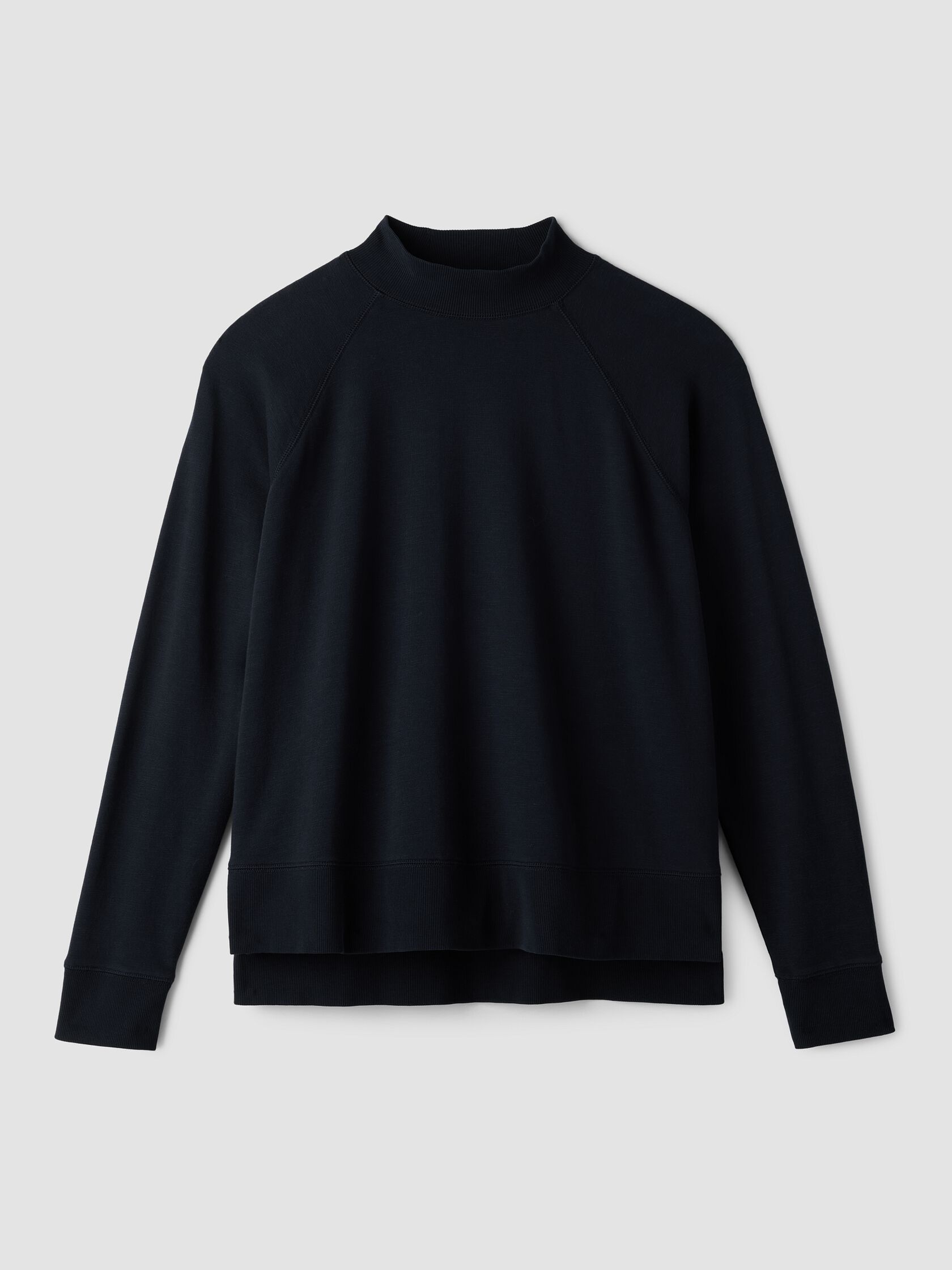 Garment-Dyed Organic Cotton Terry High Neck Top