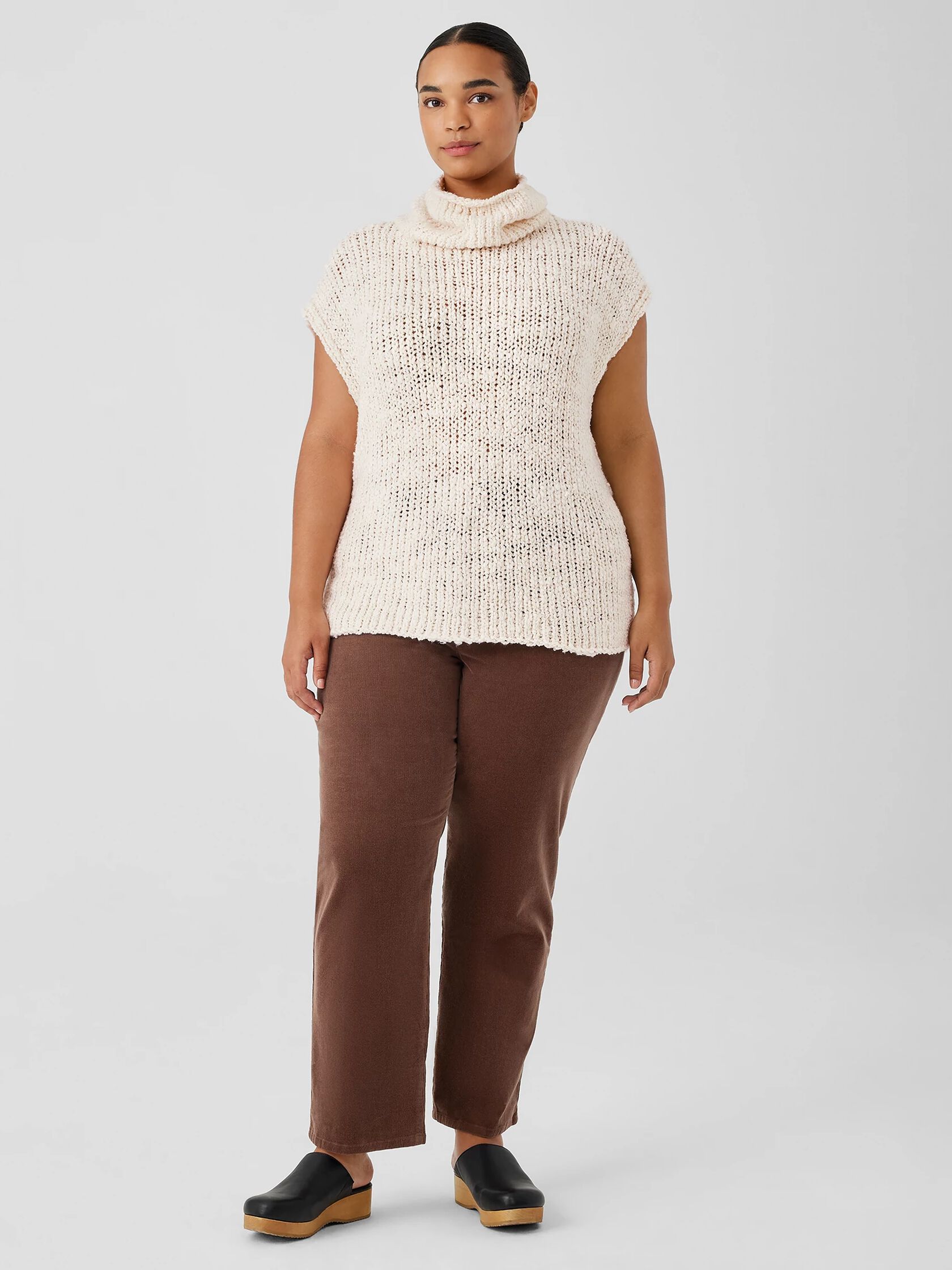 Peruvian Organic Cotton Lofty Slub Turtleneck Top