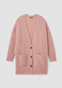 Mohair Plush Melange V-Neck Cardigan