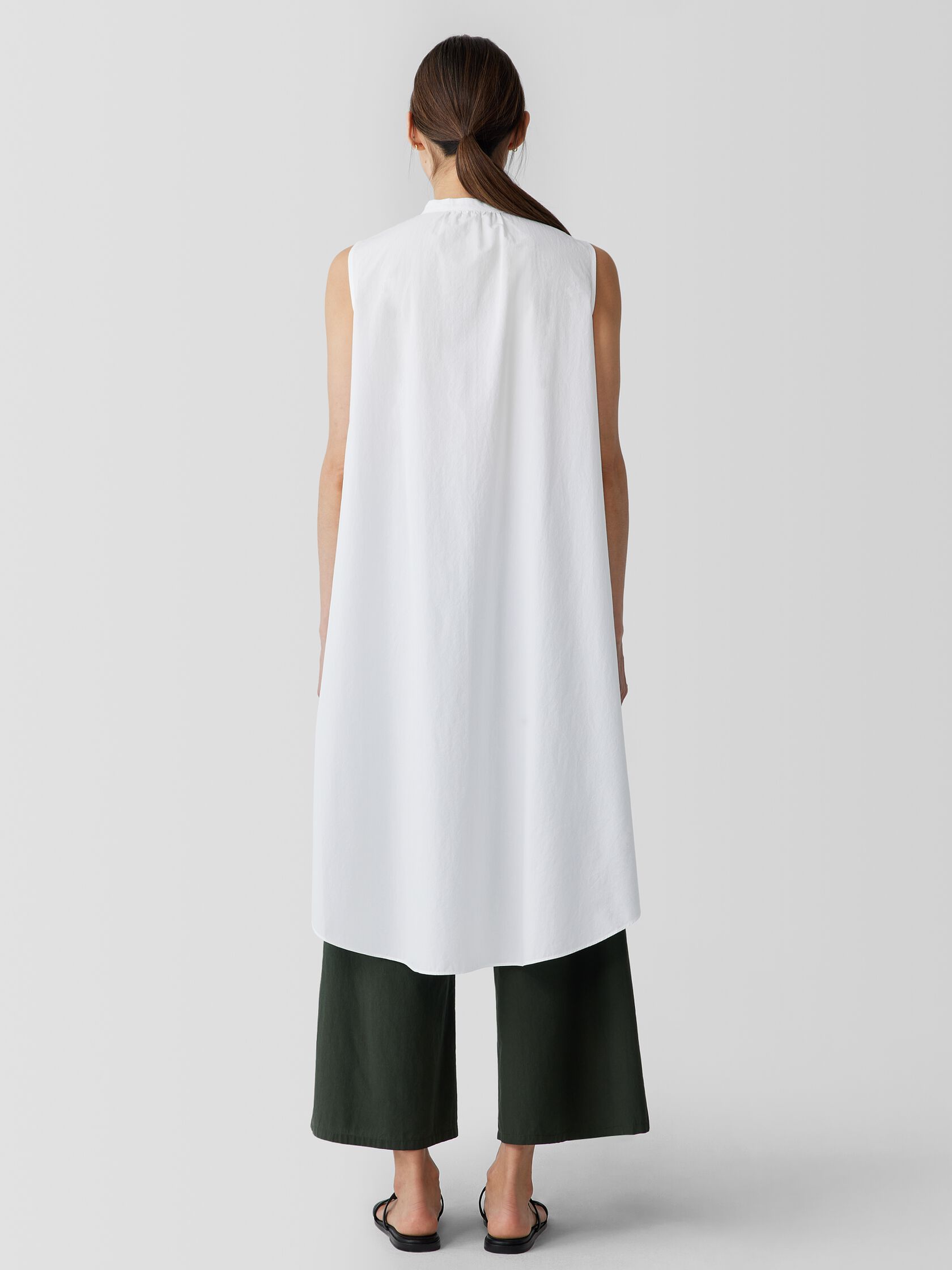 Washed Organic Cotton Poplin Sleeveless Dress