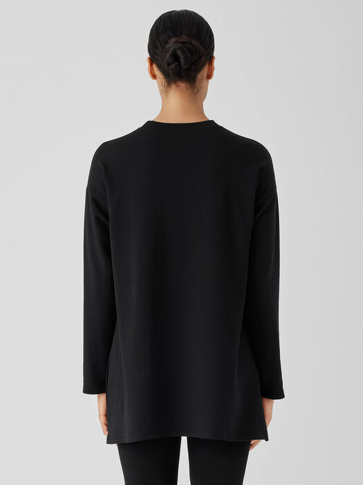 Cozy Brushed Terry Hug Crew Neck Long Top