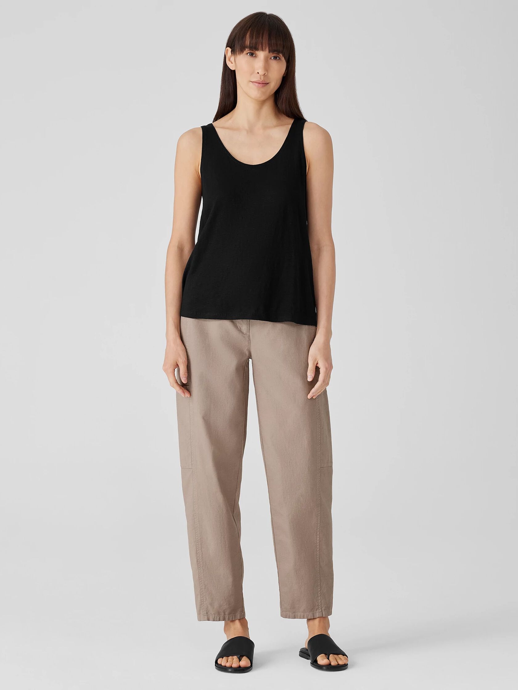 Cotton Hemp Stretch Lantern Pant