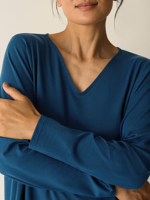 Organic Cotton Interlock V-Neck Sleep Dress