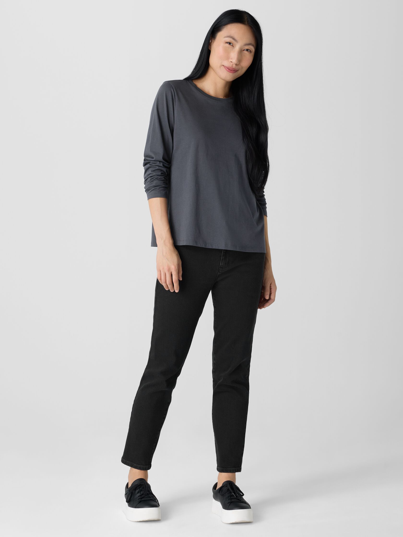Organic Pima Cotton Jersey Long-Sleeve Tee