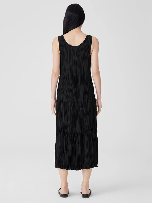 Crushed Silk Tiered Dress