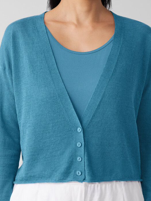 Organic Linen Cotton Cropped Cardigan