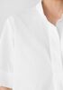 Washed Organic Cotton Poplin Split Neck Top