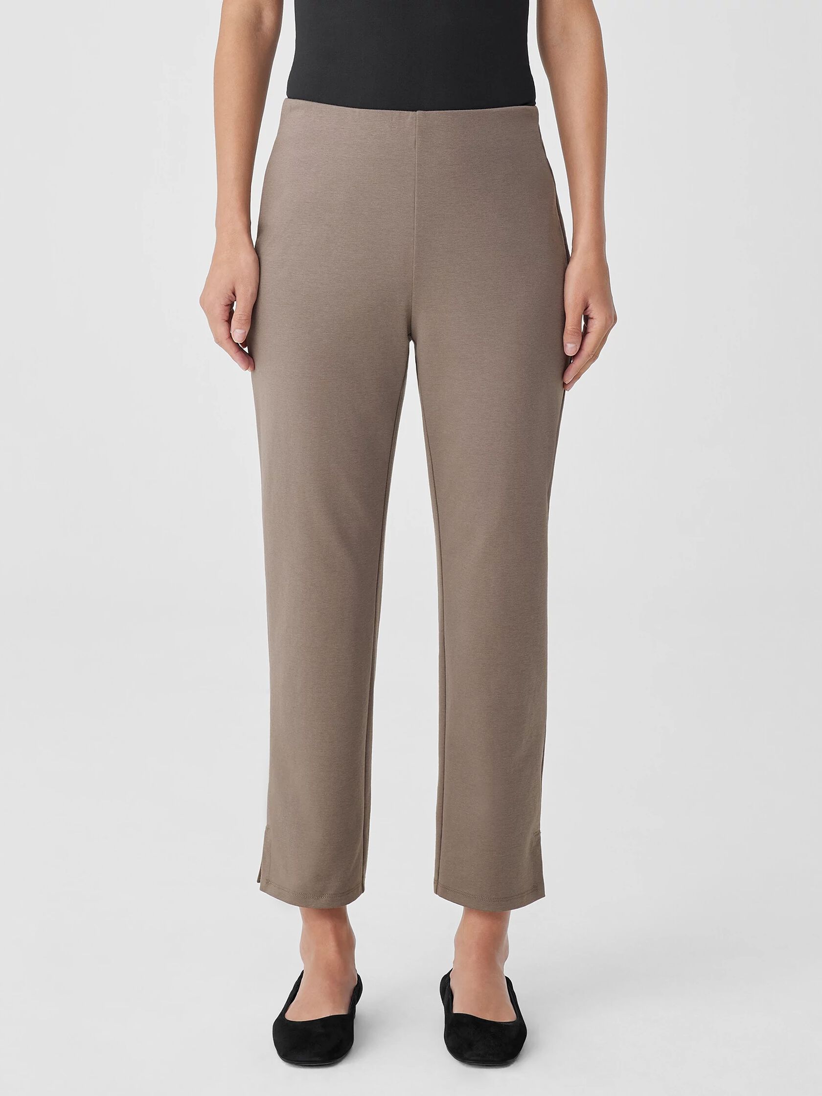 Cotton Blend Ponte Pant with Slits