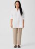 Organic Handkerchief Linen Mandarin Collar Shirt