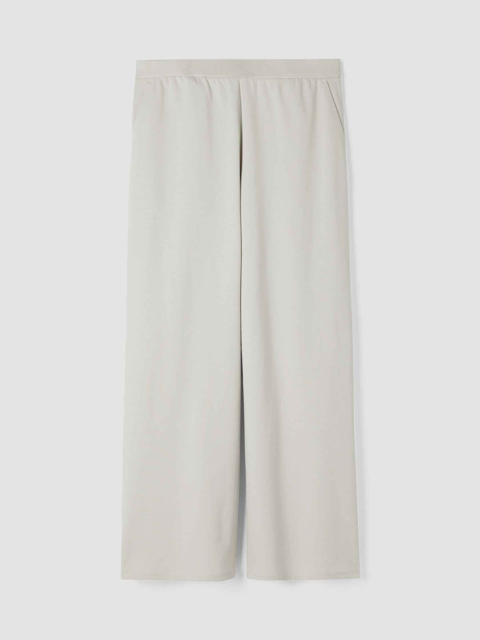 Cotton Blend Ponte Wide-Leg Pant