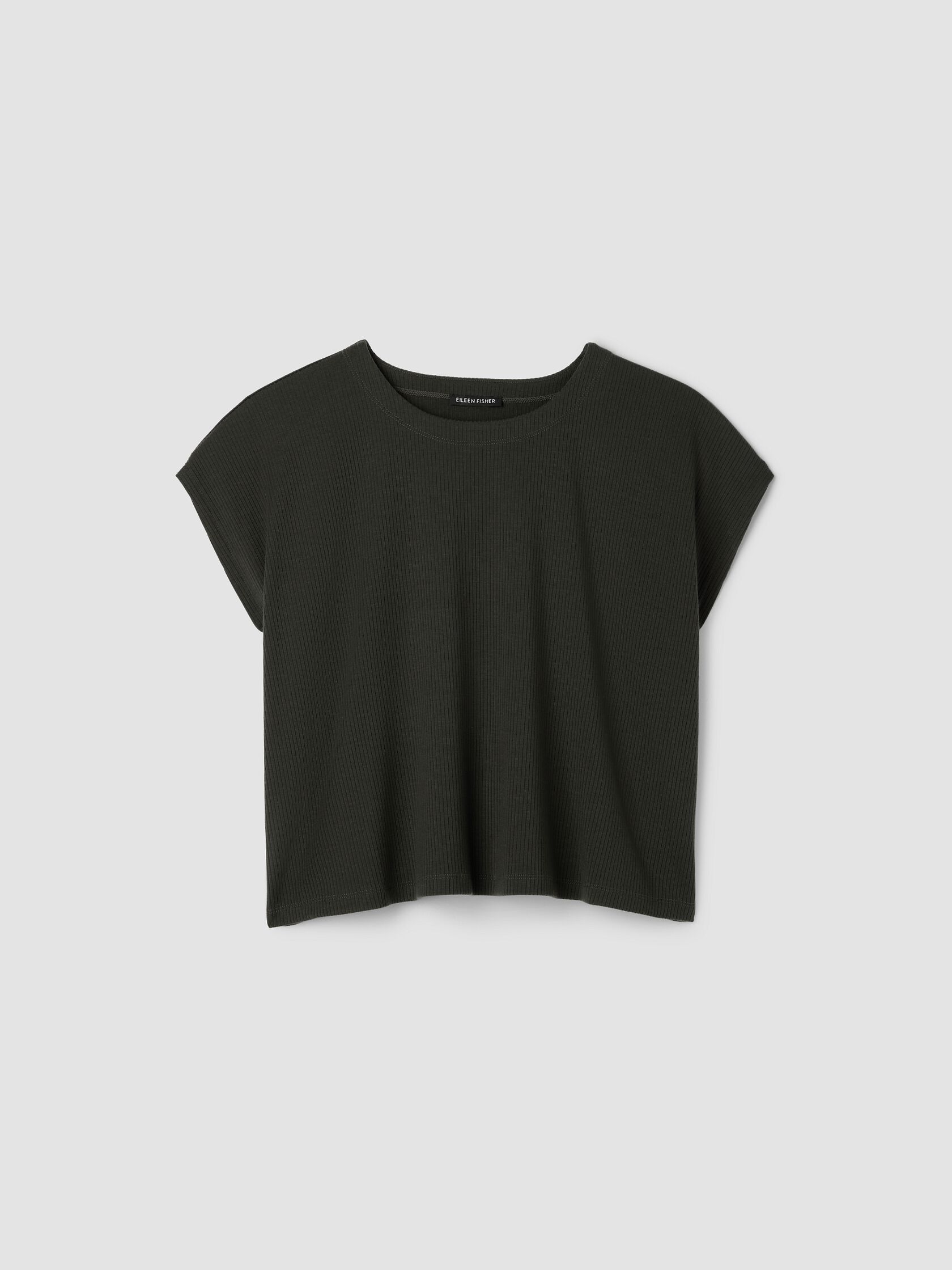 Ribbed Knit Crew Neck Top