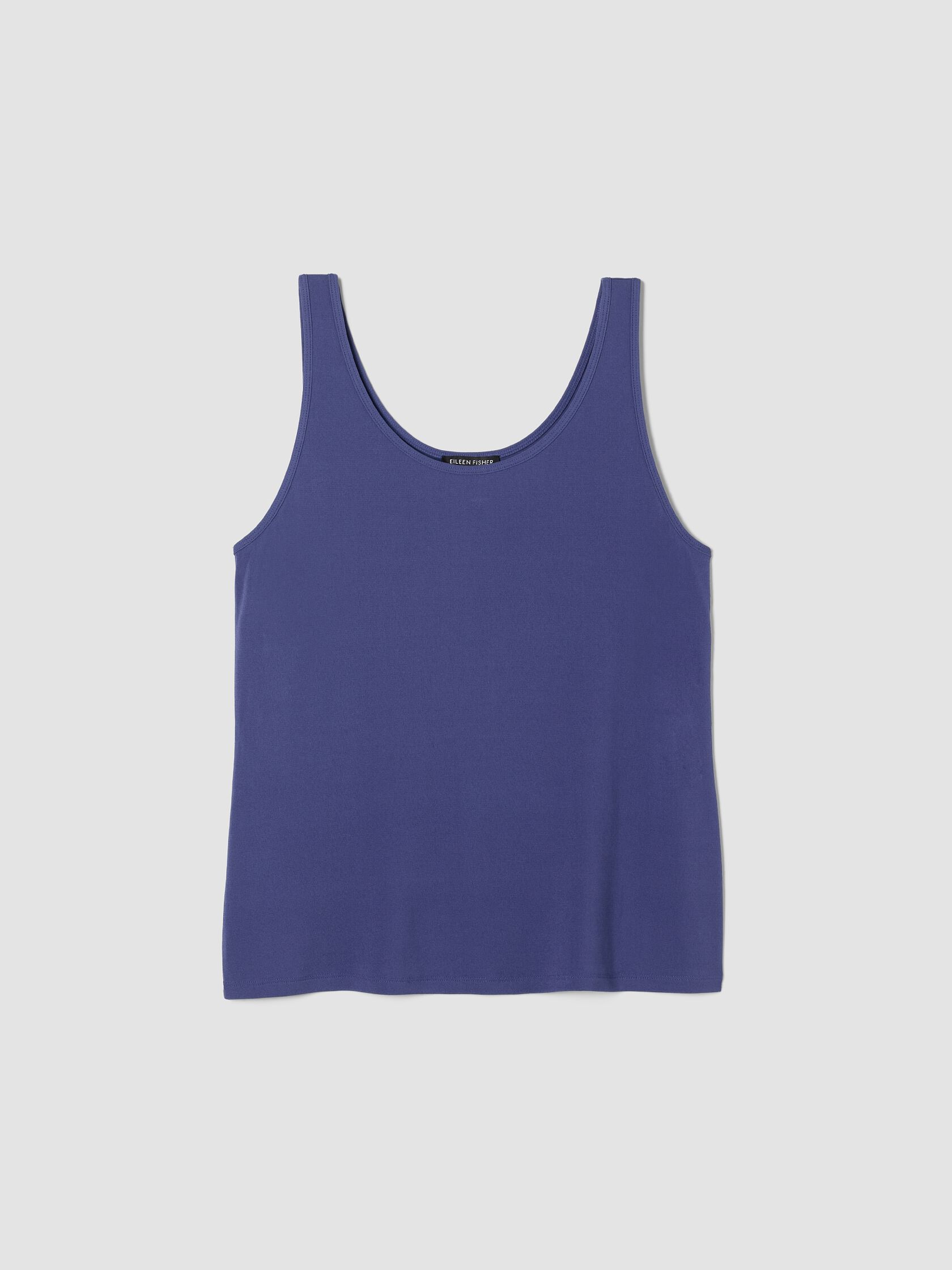 Stretch Silk Jersey Scoop Neck Tank