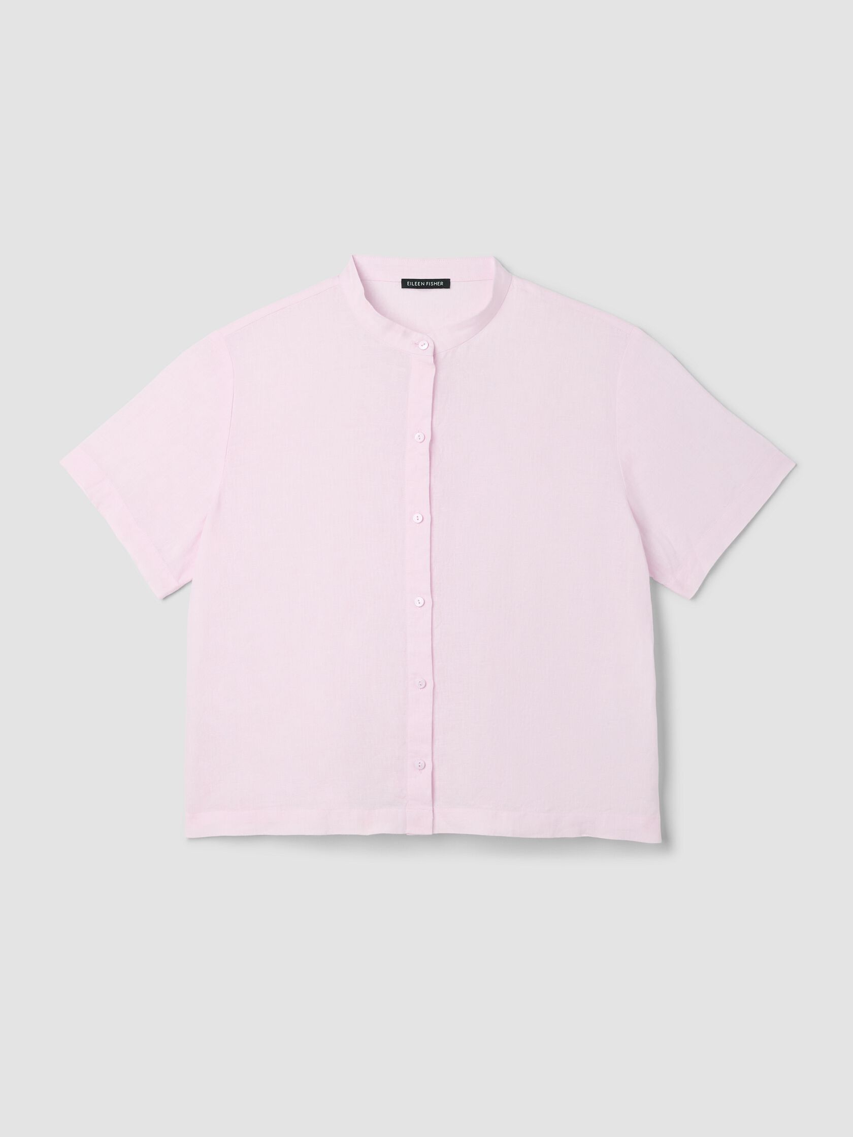 Organic Handkerchief Linen Band Collar Shirt