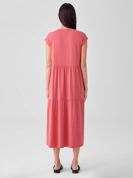 Stretch Jersey Knit Tiered Dress