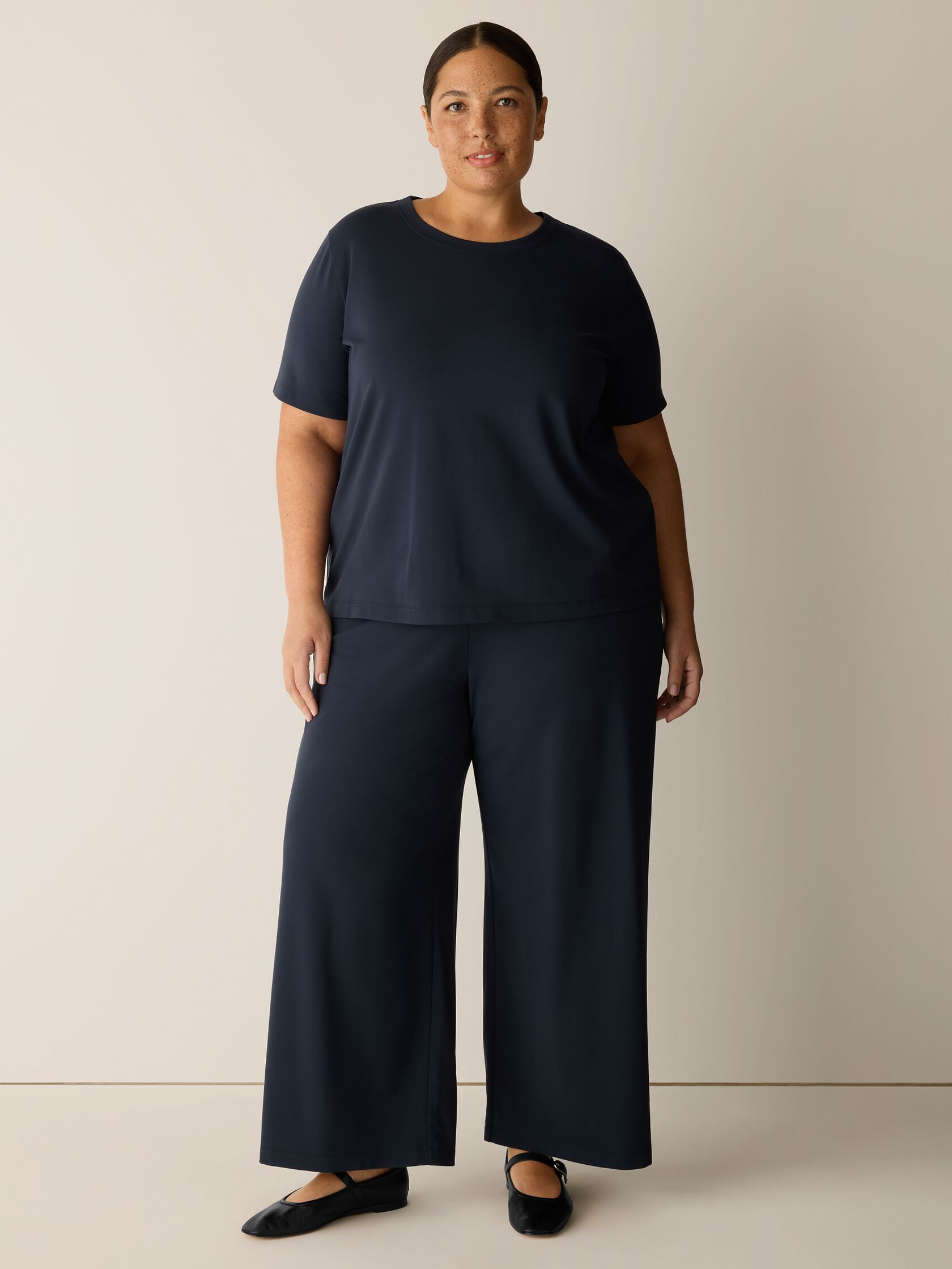 Extra-Fine Ponte Crew Neck Tee