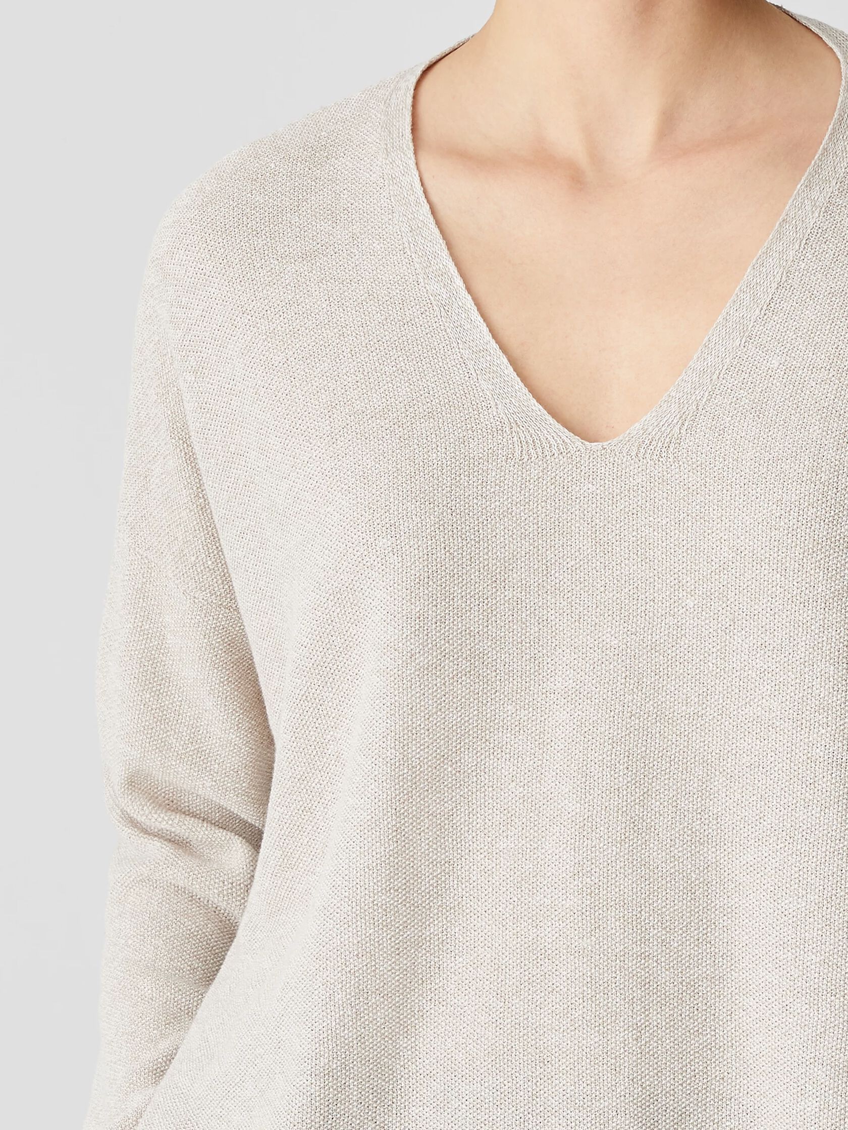 Organic Linen Cotton Twist V-Neck Top