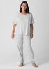 Striped Organic Cotton Interlock Sleep Tee