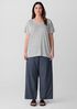 Striped Organic Linen Jersey V-Neck Tee