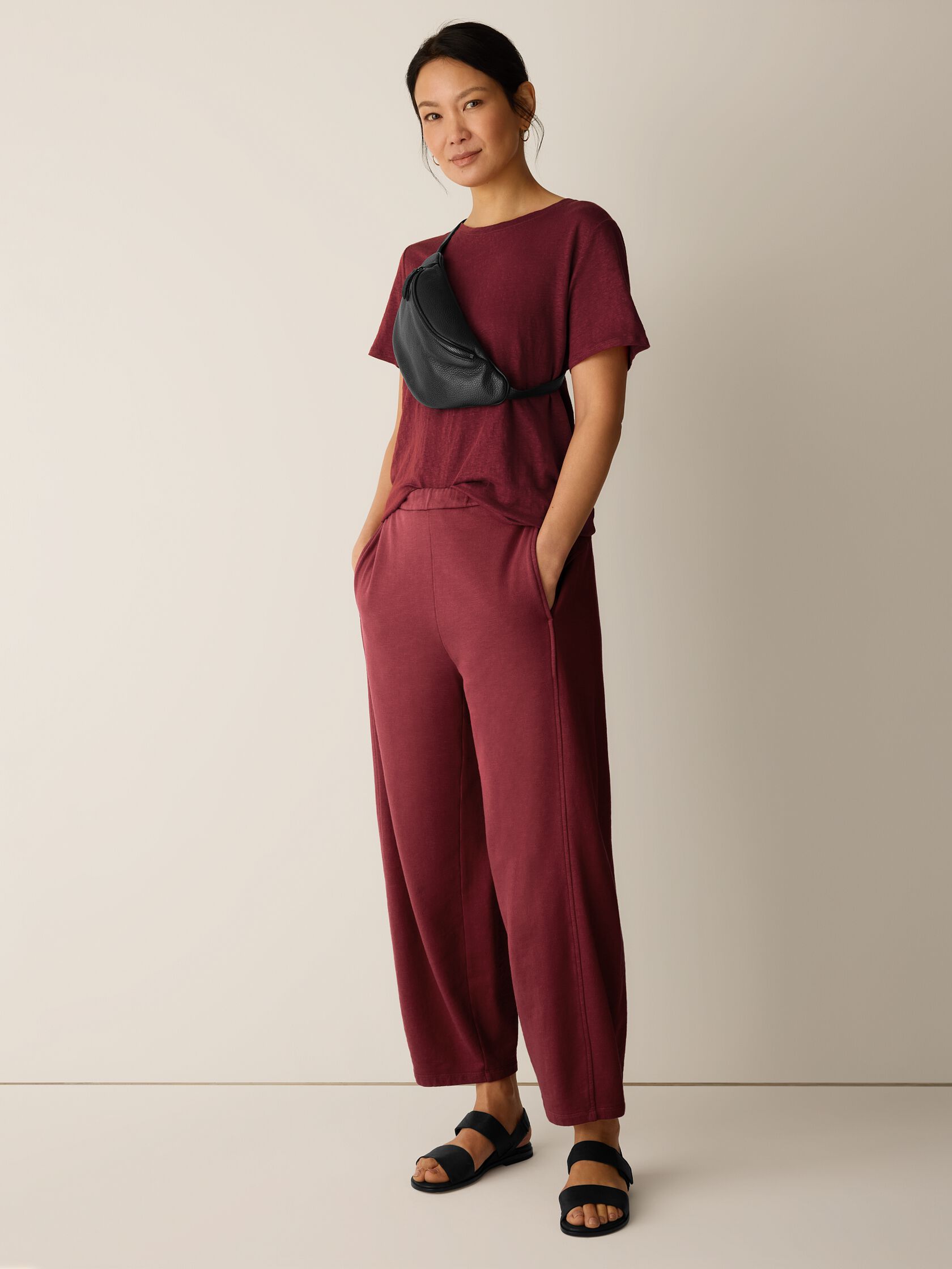 Garment-Dyed Organic Cotton Terry Lantern Pant