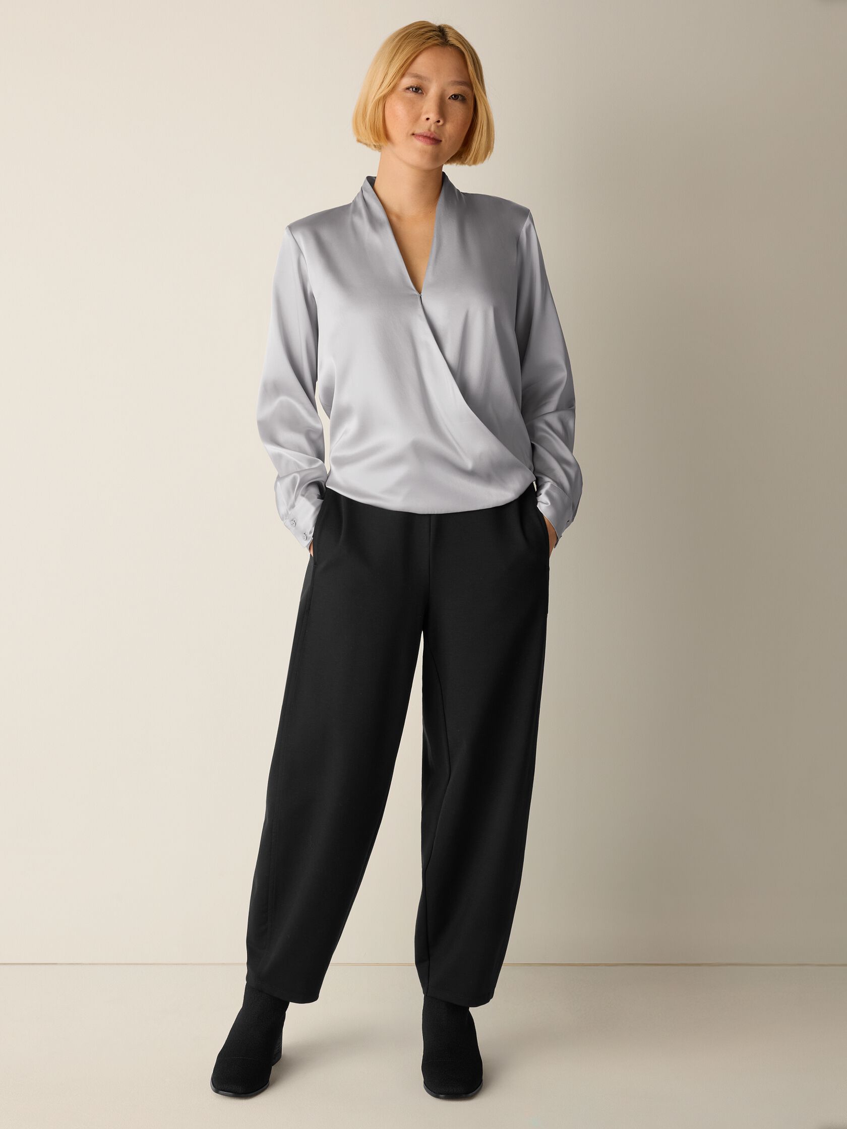 Washable Flex Ponte Curved Lantern Pant