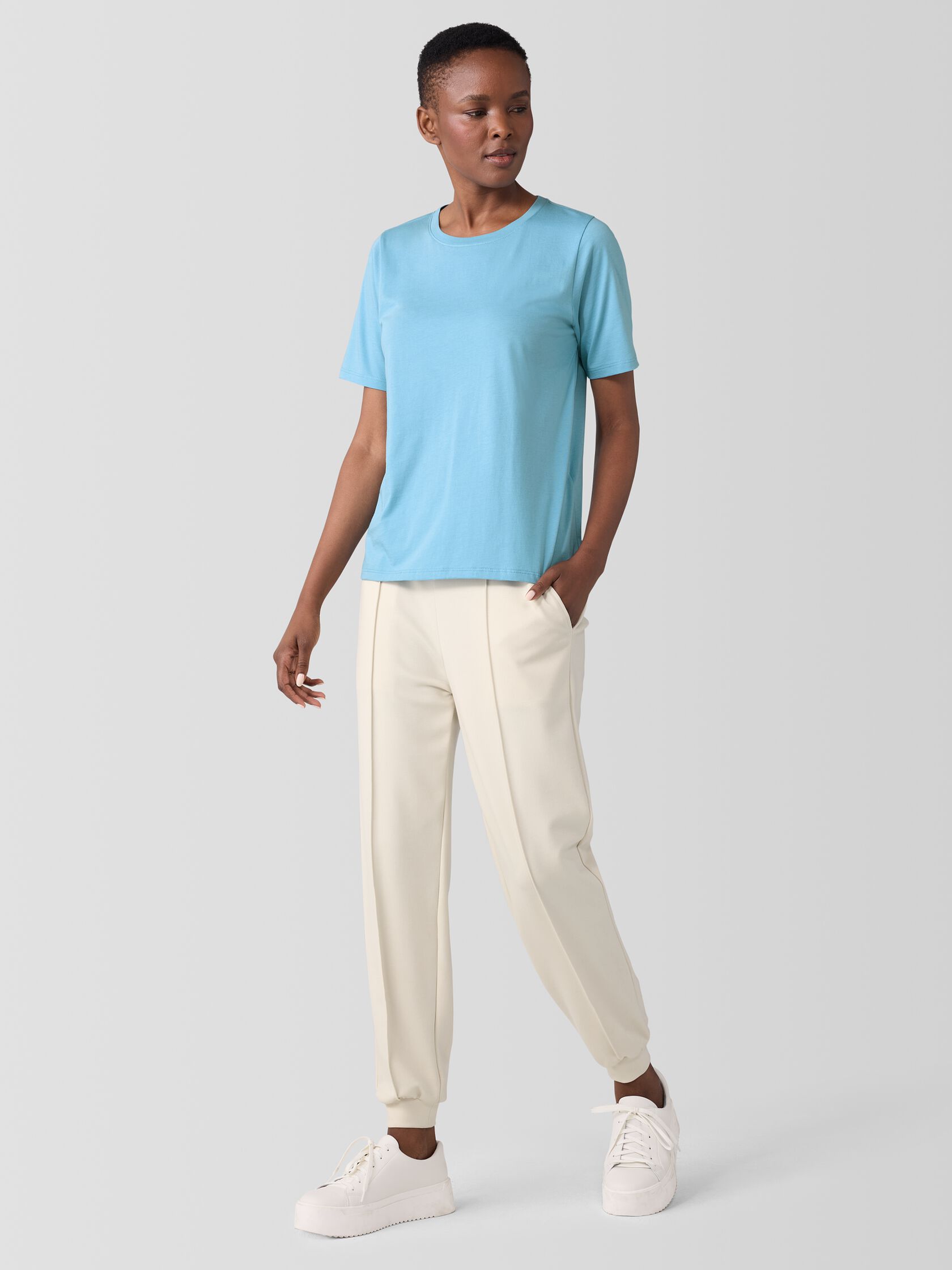 Organic Pima Cotton Jersey Round Neck Tee