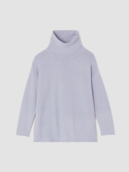 Cotton and Recycled Cashmere Turtleneck Top