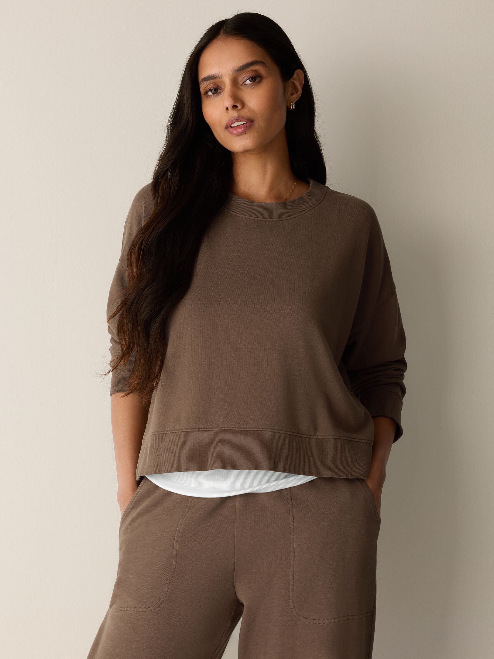 Garment-Dyed Organic Cotton Terry Cropped Box-Top
