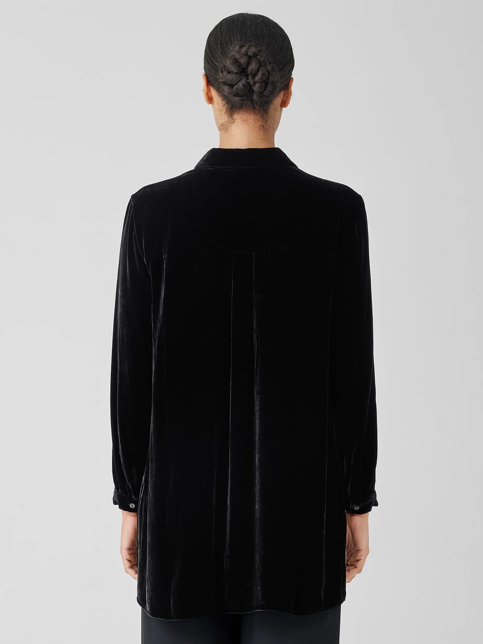 Velvet Classic Collar Long Shirt