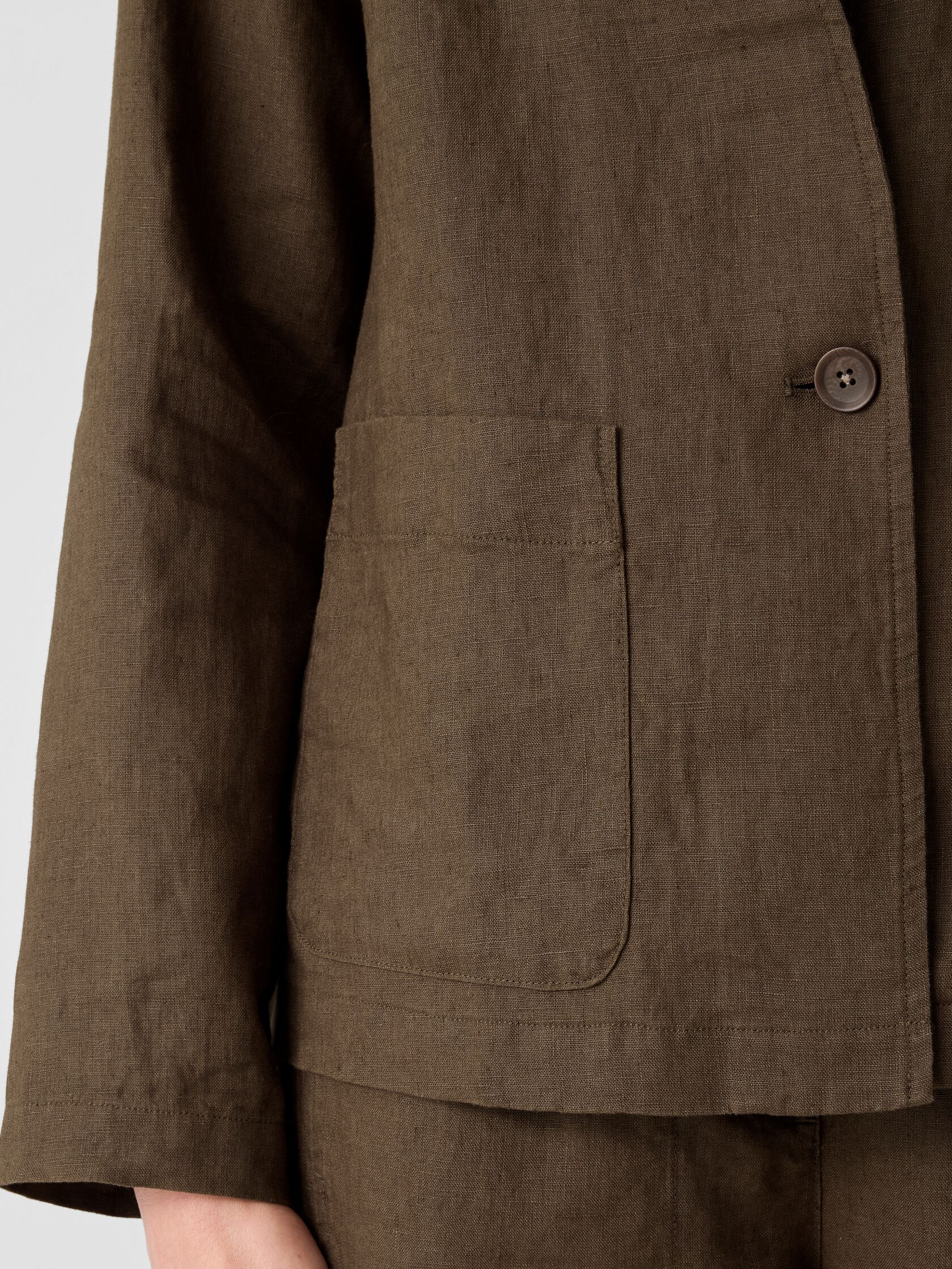 Organic Linen High Collar Jacket