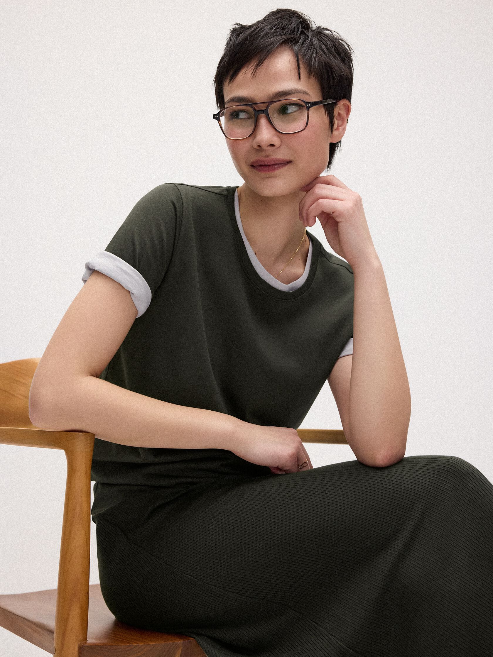 Organic Pima Cotton Jersey Round Neck Tee
