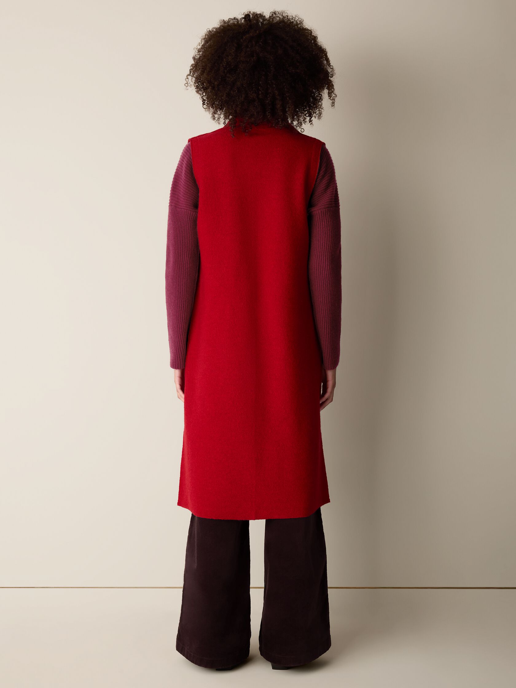 Lightweight Boiled Wool Shawl Collar Vest in Regenerative Wool