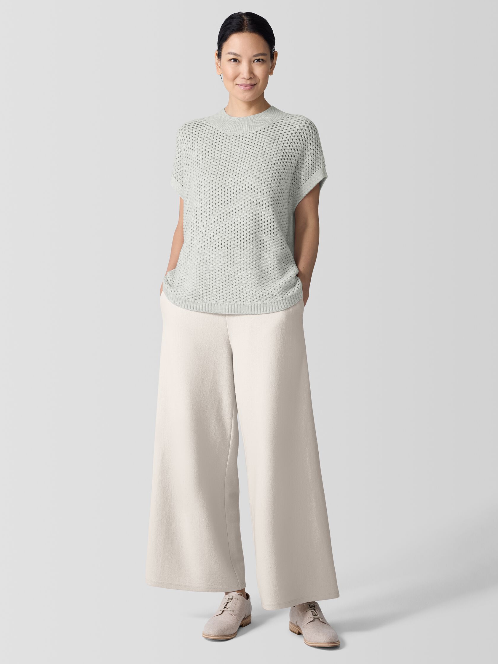 Merino Mock Neck Top in Regenerative Wool
