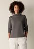 Cozy Brushed Terry Hug Funnel Neck Top