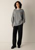 Cotton & Recycled Cashmere Crew Neck Long Top