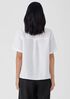 Organic Handkerchief Linen Band Collar Short-Sleeve Shirt