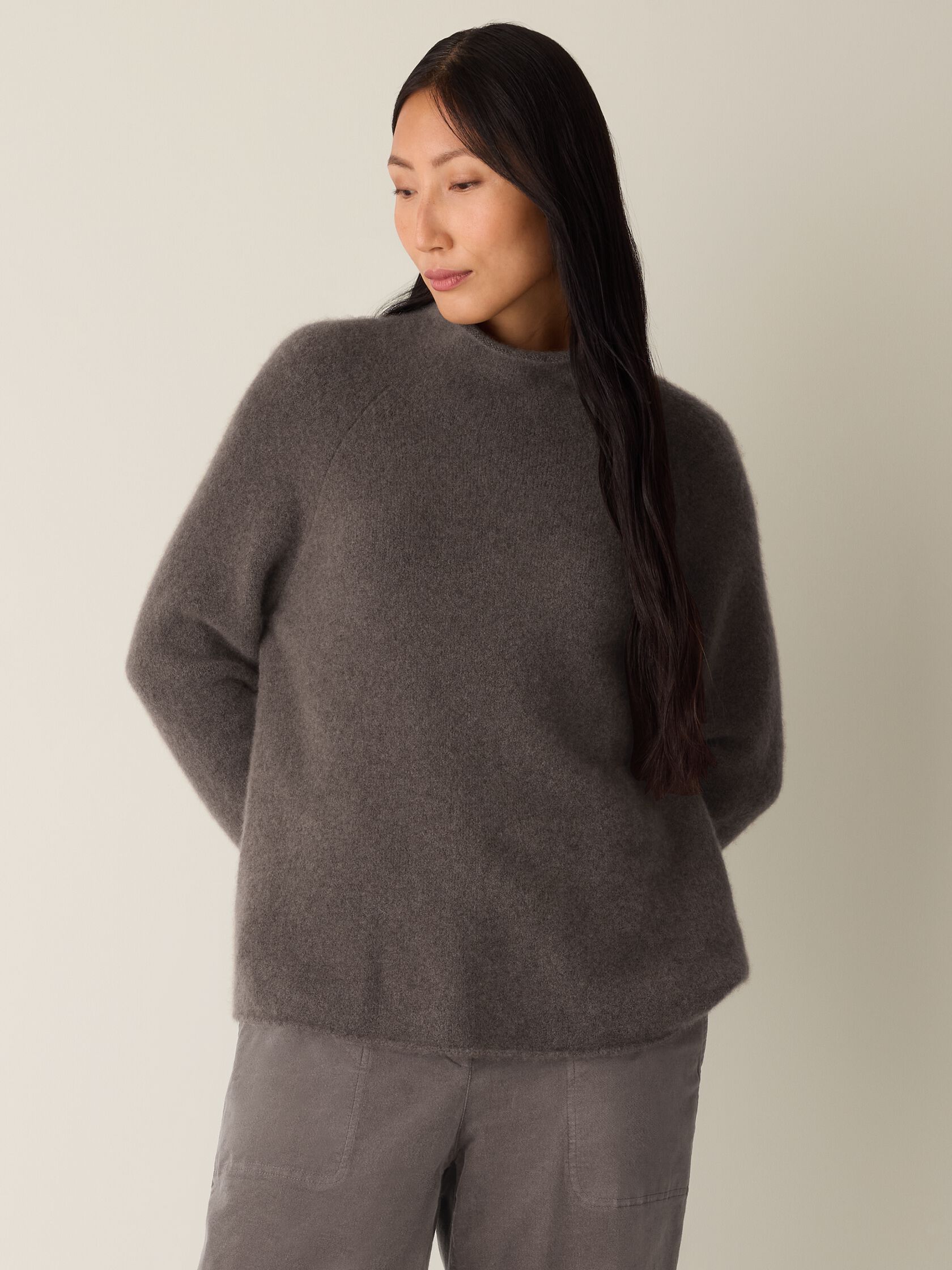 Cashmere Silk Boucle Bliss Turtleneck Top