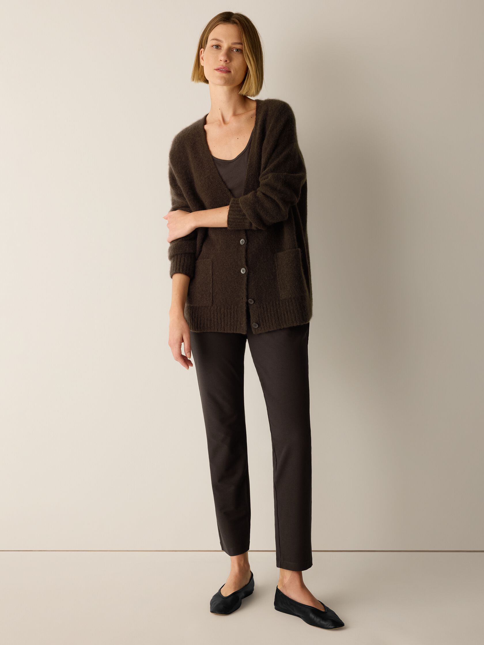 Washable Stretch Crepe Slim Pant