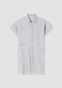 Crinkled Organic Linen Stripe Shirtdress
