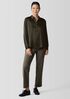 Stretch Silk Charmeuse Classic Collar Shirt