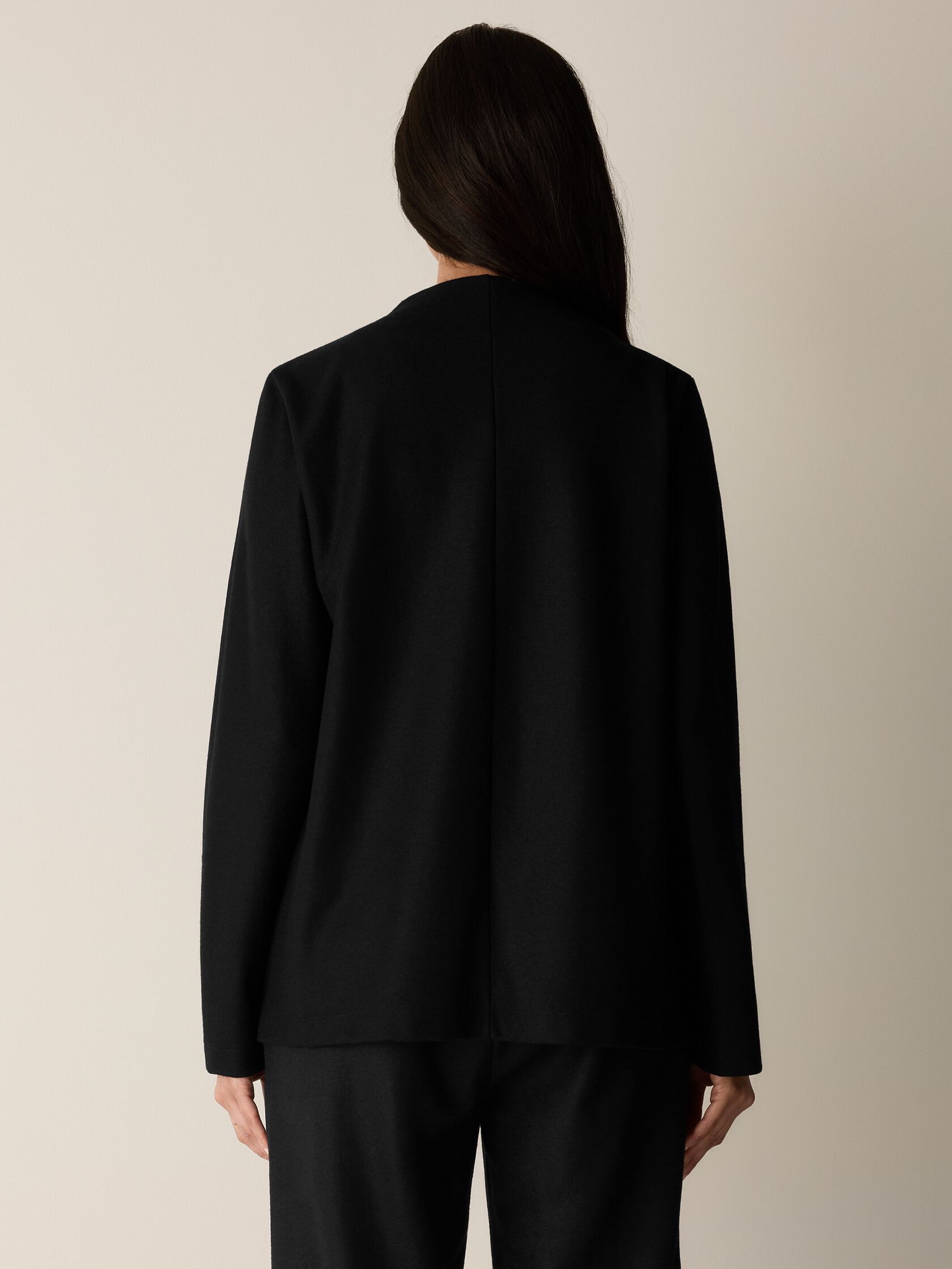 Felted Wool Jersey Angled Jacket in Regenerative Wool