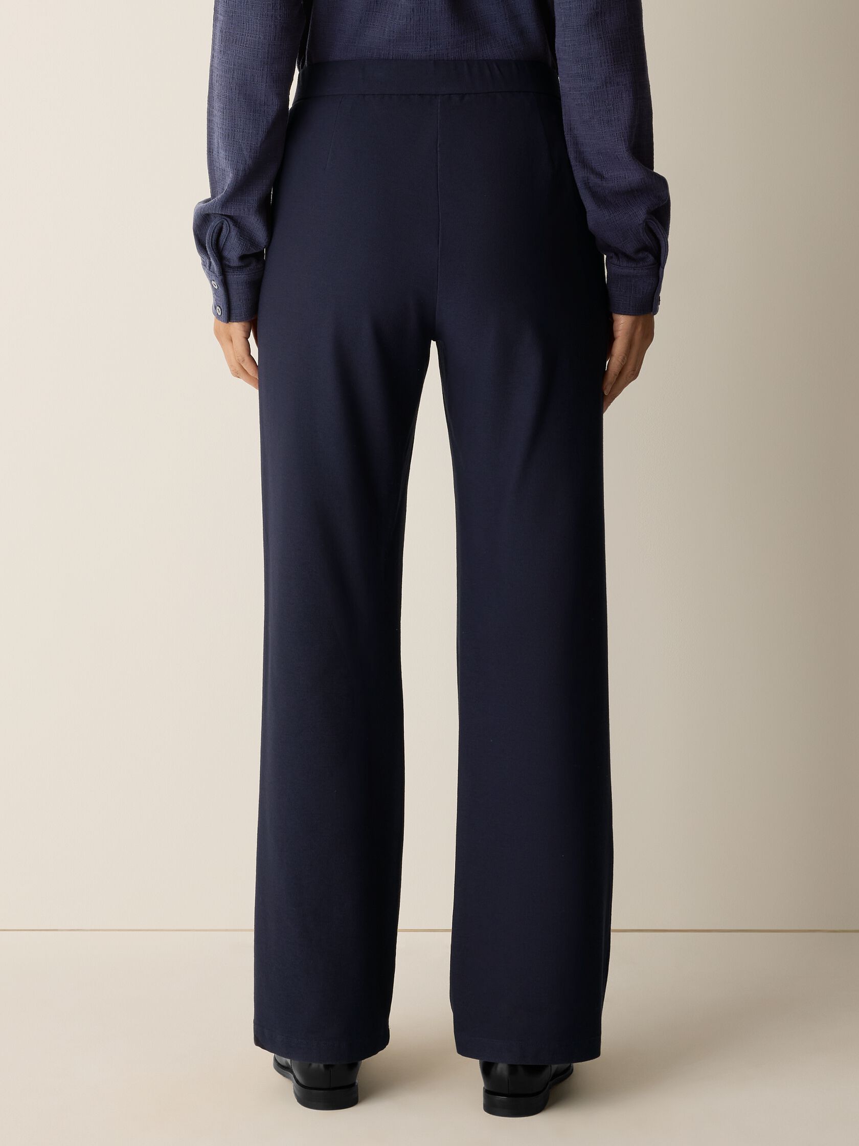Washable Stretch Crepe Straight Pant