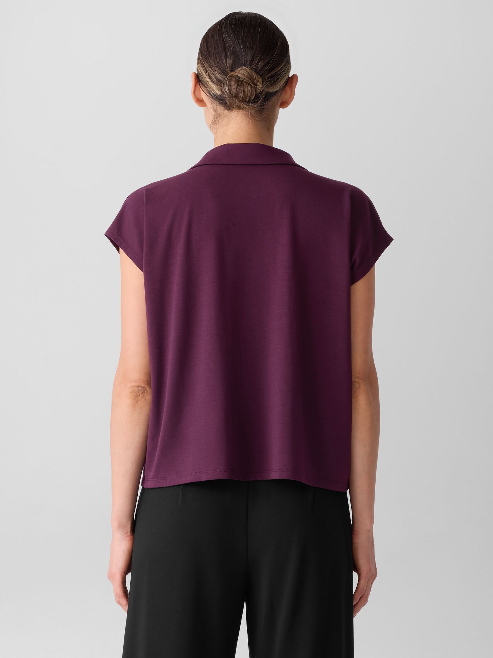 Fine Jersey Split Neck Top