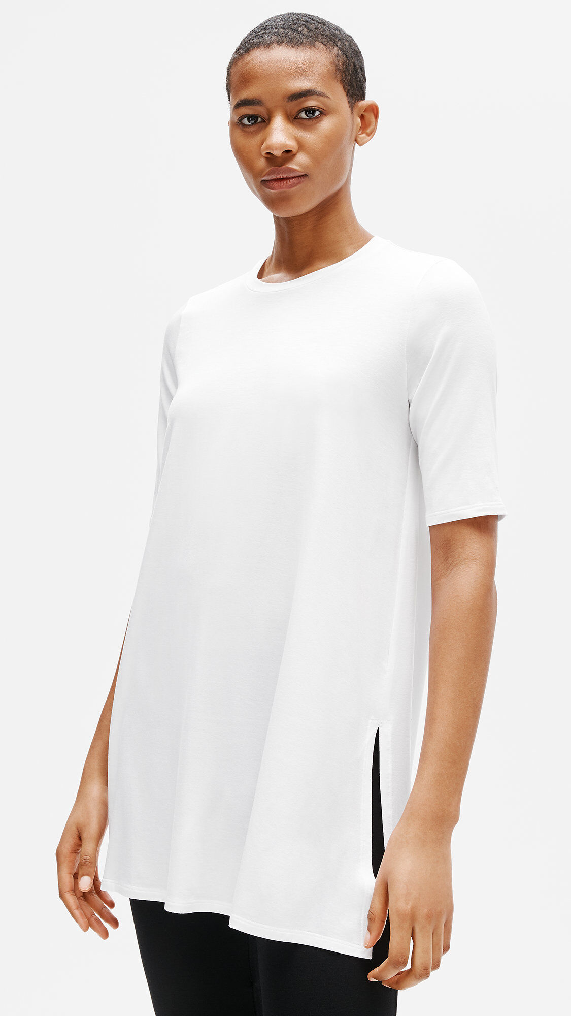 Fine Jersey ElbowSleeve Tunic EILEEN FISHER