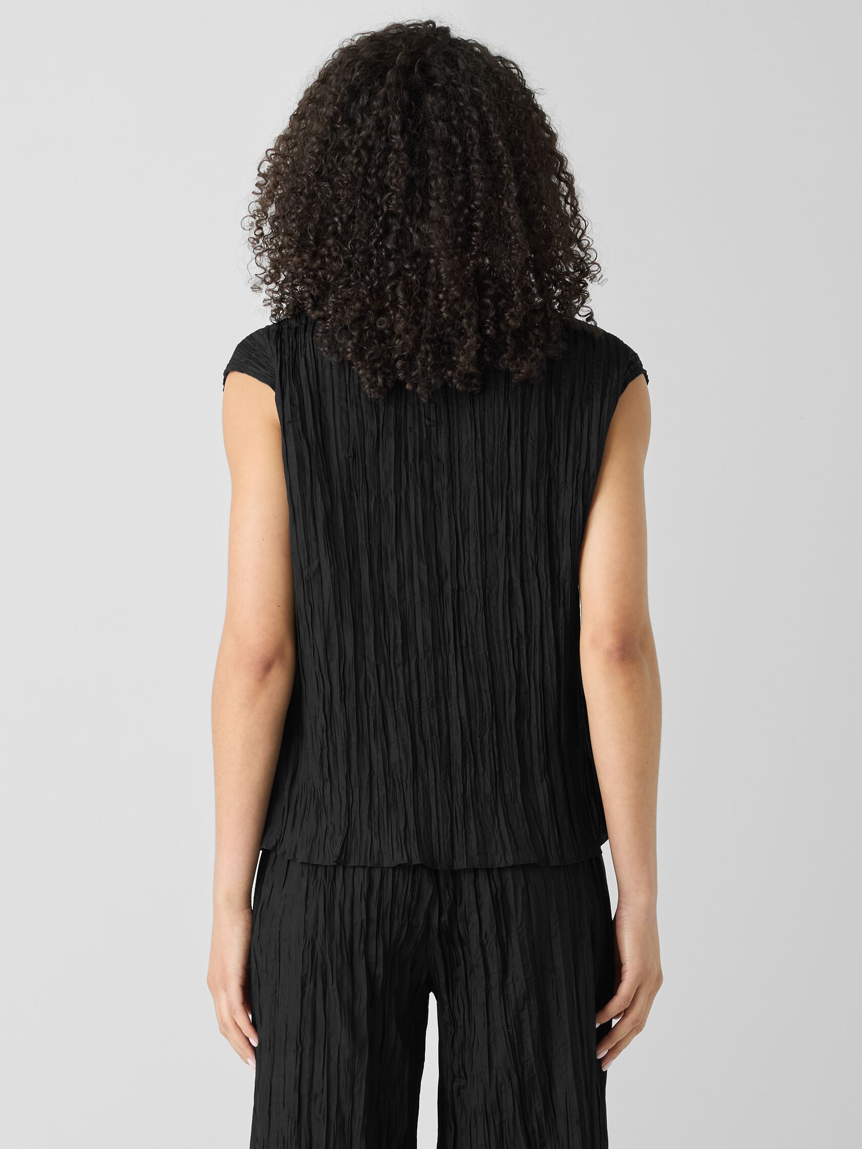 Crushed Silk Ballet Neck Top